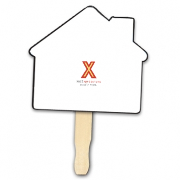 House Shape Hand Fan, Full Color Digital