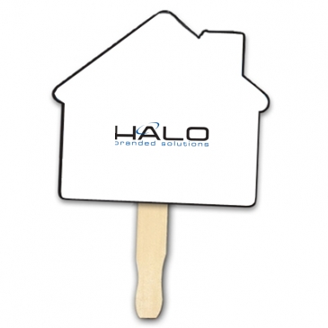House Shape Hand Fan, Full Color Digital
