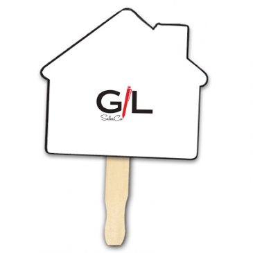 House Shape Hand Fan, Full Color Digital