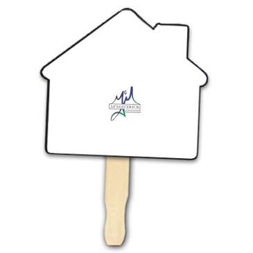 House Shape Hand Fan, Full Color Digital