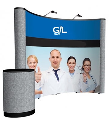 10' Curved ARISE Floor Display Kit (Mural with Fabric Ends)