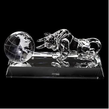 Crystal Bull & Globe Set