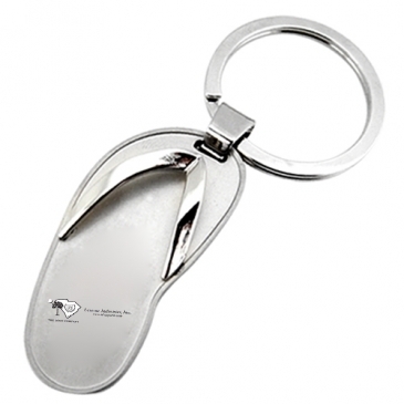 Metal Flip-Flop Sandal Keychain