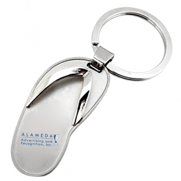 Metal Flip-Flop Sandal Keychain