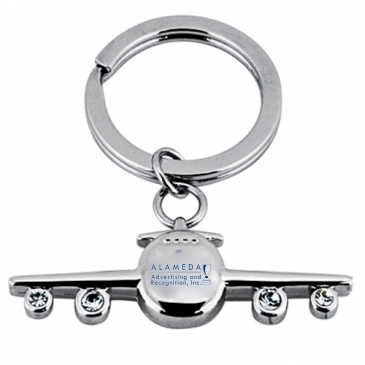 Jeweled Airplane Key Chain
