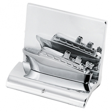 Chrome Metal Business Card Holder - Cruise Ship