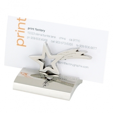 Chrome Metal Business Card Holder - Star