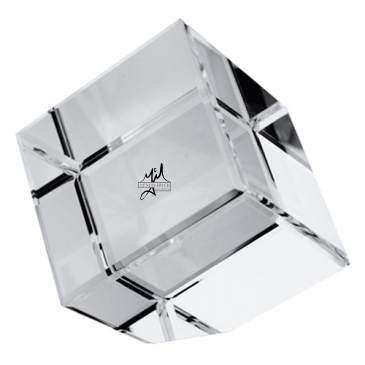 Beveled Standing Crystal Cube
