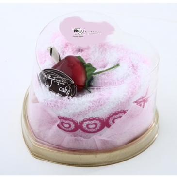 Strawberry Heart Towel Cake