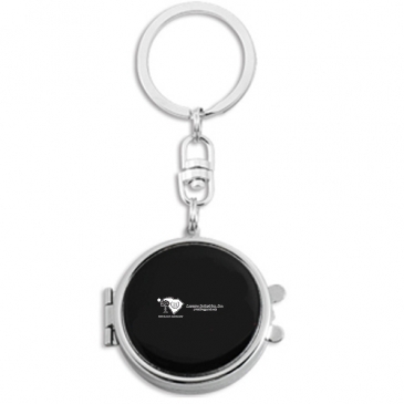 Round Compact Mirror Key Tag