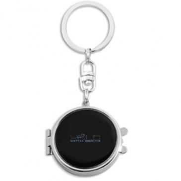 Round Compact Mirror Key Tag