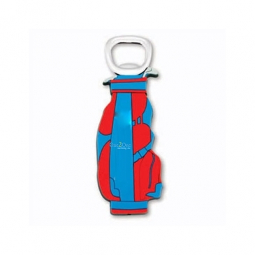 Stock Shape Golf Bag Rubber Softies Bottle Opener