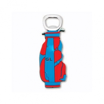 Stock Shape Golf Bag Rubber Softies Bottle Opener
