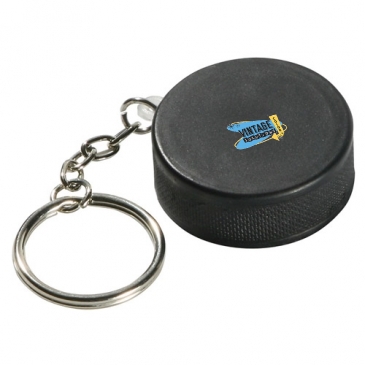 Hockey Puck Stress Reliever Key Chain