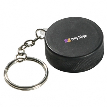 Hockey Puck Stress Reliever Key Chain