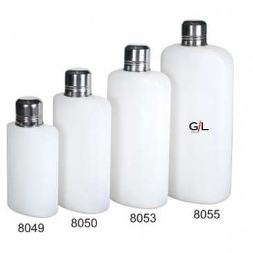 6 Oz. Plastic Travel Flask w/Stainless Steel Top