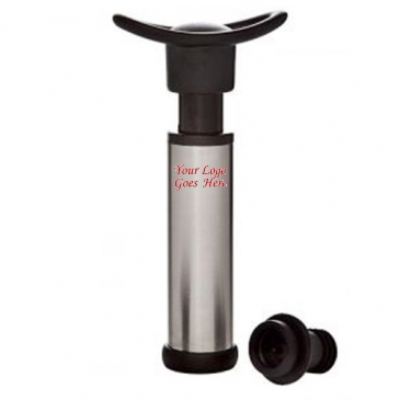 VinoVac™ Stainless Steel Wine Saver System w/Pump & 2 Stoppers