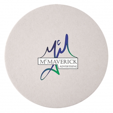 40 PT 3.5" High Density Pulp Board Coasters Round