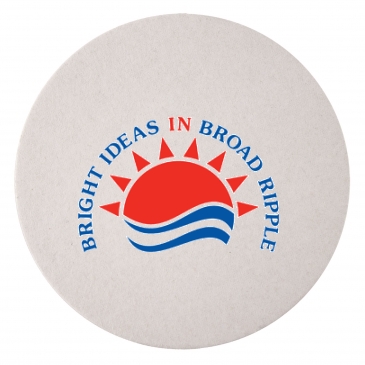 60 PT 3.5" High Density Pulp Board Coasters Round