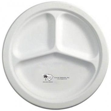 10” 3-compartment Compostable Plate
