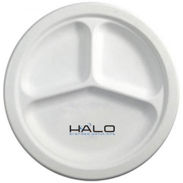 10” 3-compartment Compostable Plate