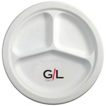 10” 3-compartment Compostable Plate