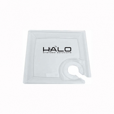 8.25" Clear Plastic Square Cocktail Plate