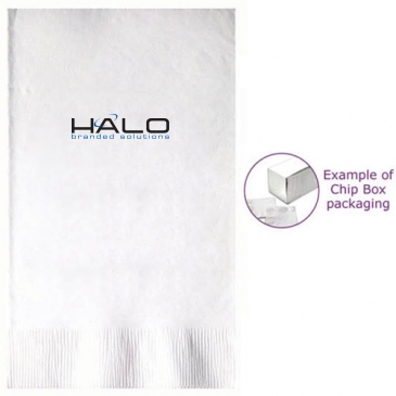 White 3-ply Dinner Napkins, Coin Edge Embossed