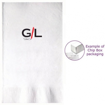 White 3-ply Dinner Napkins, Coin Edge Embossed