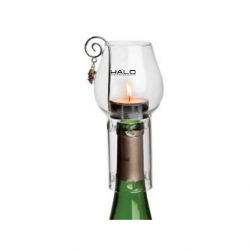 Wine Chimney Tea Candle Set w/Clear Dome