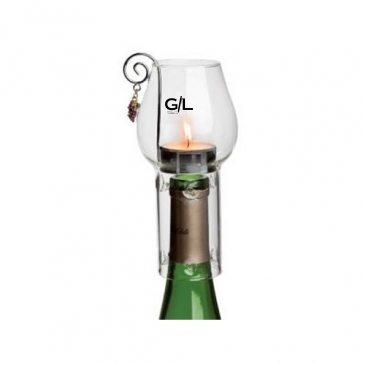 Wine Chimney Tea Candle Set w/Clear Dome