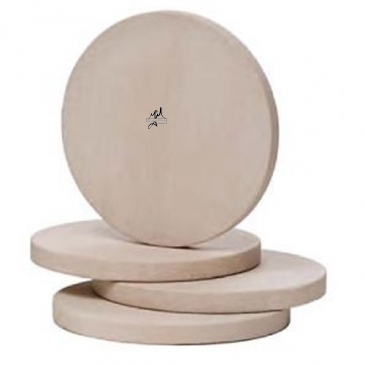 Set of 4 Natural Beige Sandstone Round Coasters