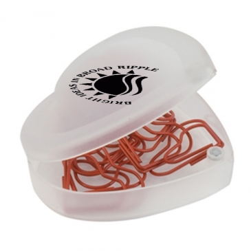 Heart Shaped Paper Clips & Case