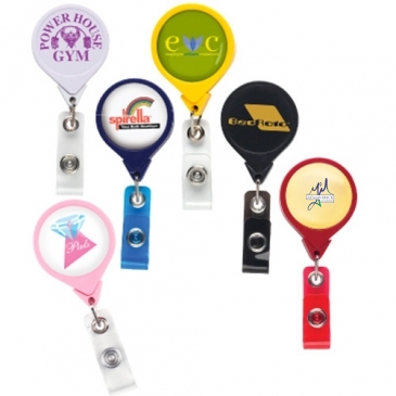 JUMBO Round Badge Reel w/ Alligator Clip (opaque colors)