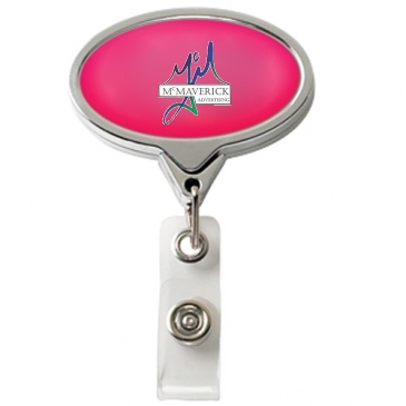 Chrome JUMBO Oval Badge Reel