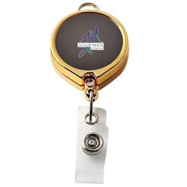 Gold Large Face Badge Reel