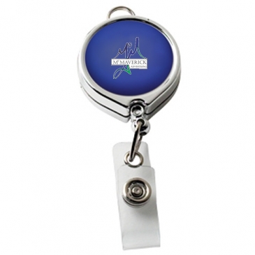 Chrome Large Face Badge Reel