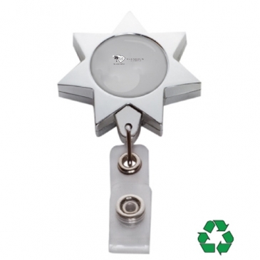 Chrome Seven Point Star Badge Reel