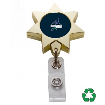 Gold Seven Point Star Badge Reel