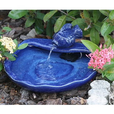 Ceramic Solar Koi Fountain
