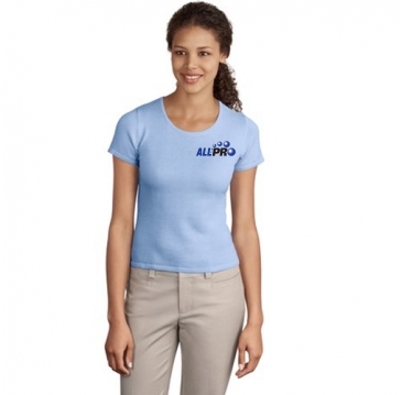 Ladies Fine-Gauge Short Sleeve Scoop Neck Sweater