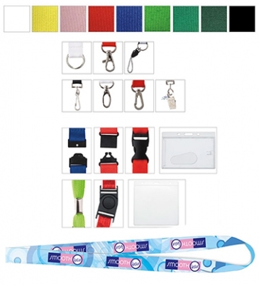 1" Polyester 4 Color Lanyard