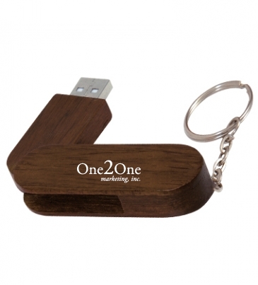 4 GB Bamboo Bullet Keyring USB 2.0 Flash Drive