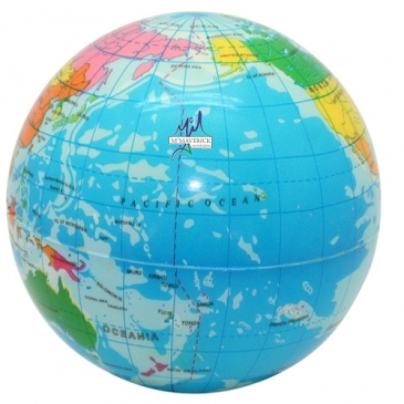 Printed Globe PU Ball 3”