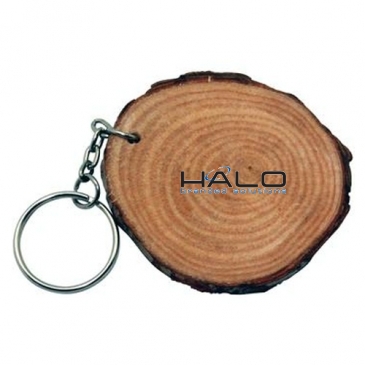 Natural Wood with Rings Keyring