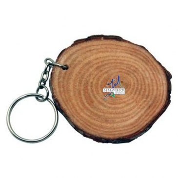 Natural Wood with Rings Keyring