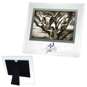 6 X 4 Beveled Glass Frame w/Metal Accent