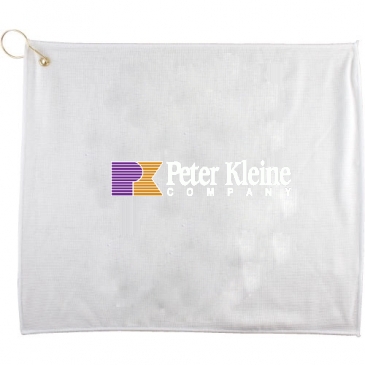 15" X 18" Polyester Blend White Golf Towel  W G&h