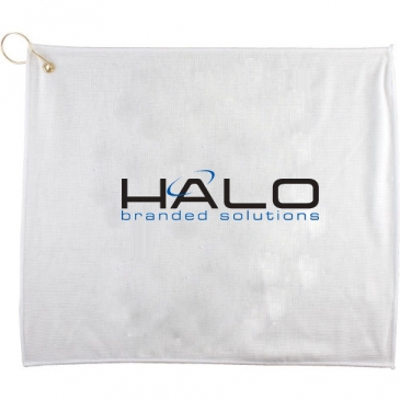 15" X 18" Polyester Blend White Golf Towel  W G&h