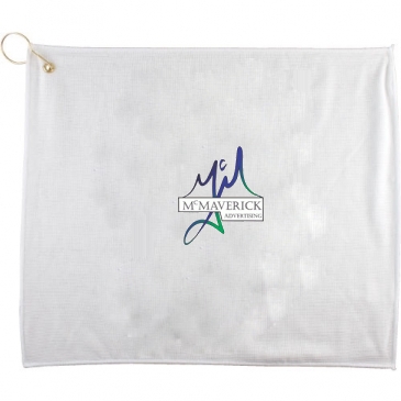 15" X 18" Polyester Blend White Golf Towel  W G&h